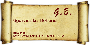 Gyurasits Botond névjegykártya